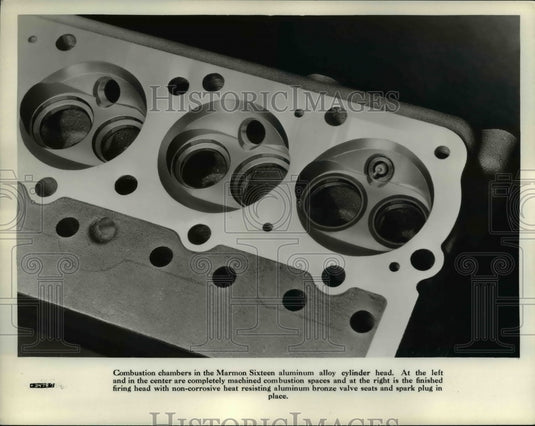 1930 Press Photo Combustion Chambers in Marmon Sixteen Aluminum Alloy