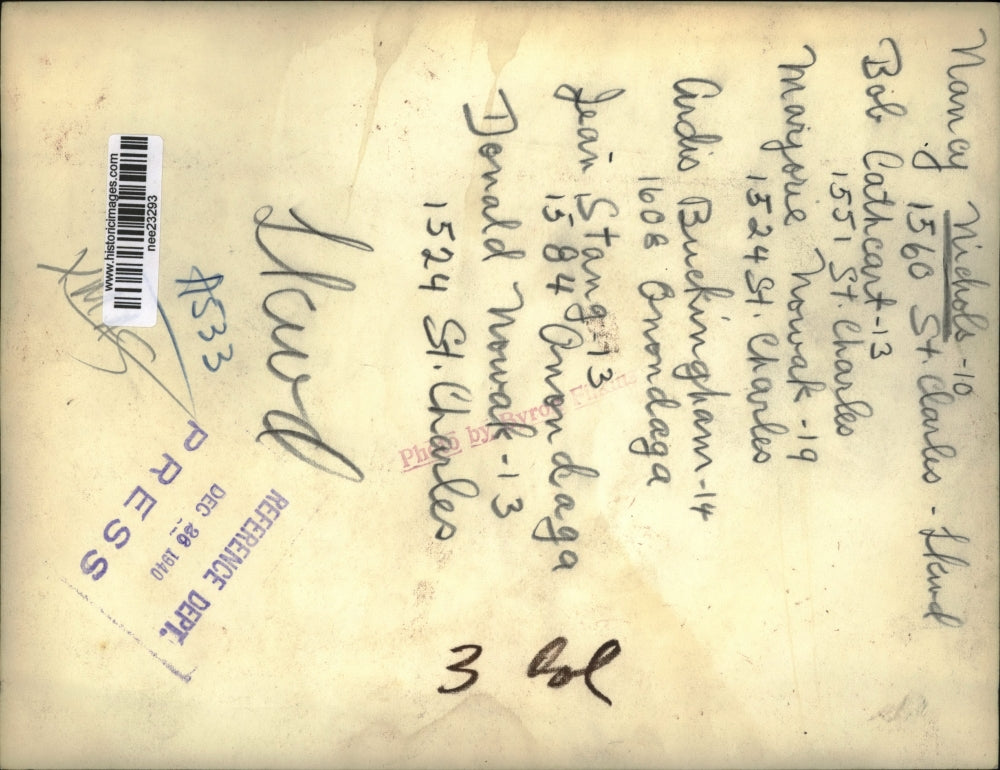 1940 Press Photo N Nichols B Cathcart M Nowak A Buckingham Sing Christmas Carols