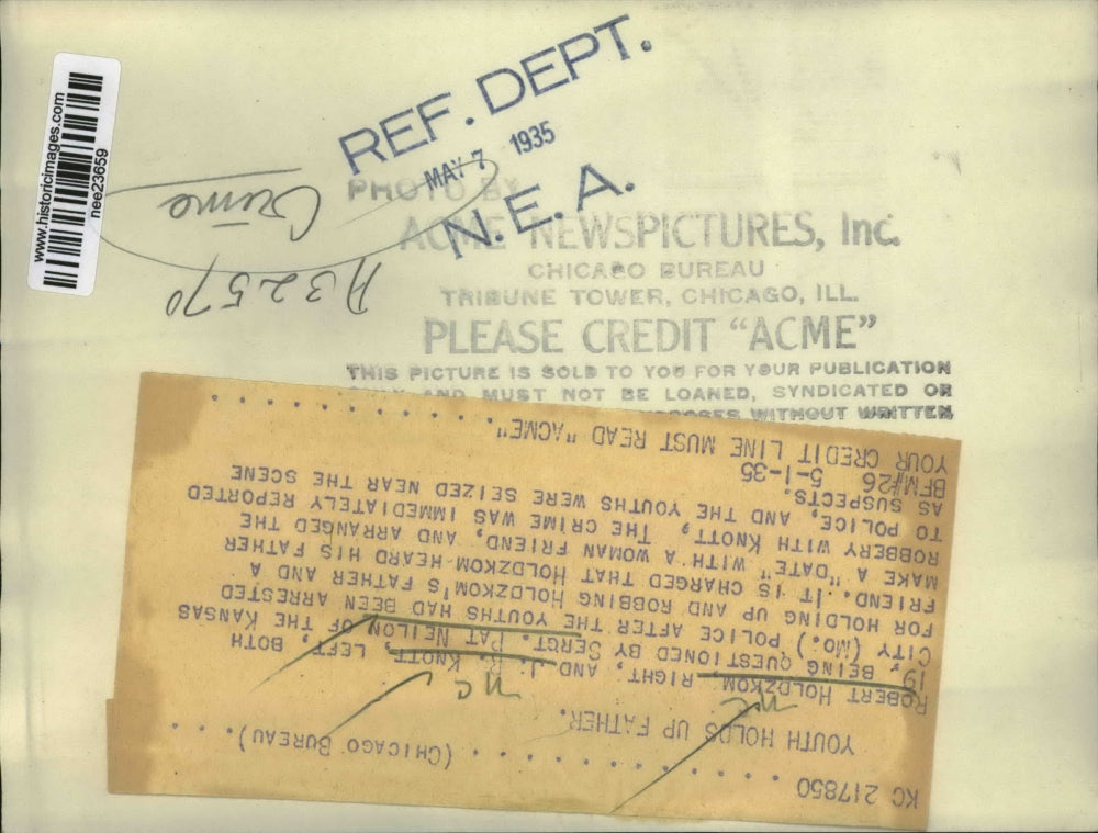 1935 Press Photo Robert Holszkom, Pat Neilon and J.R.Knott - nee23659