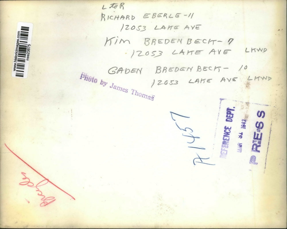 1942 Press Photo Richard Eberle, Kim Bredenbeck & Gaden Bredenbeck Riding Bikes