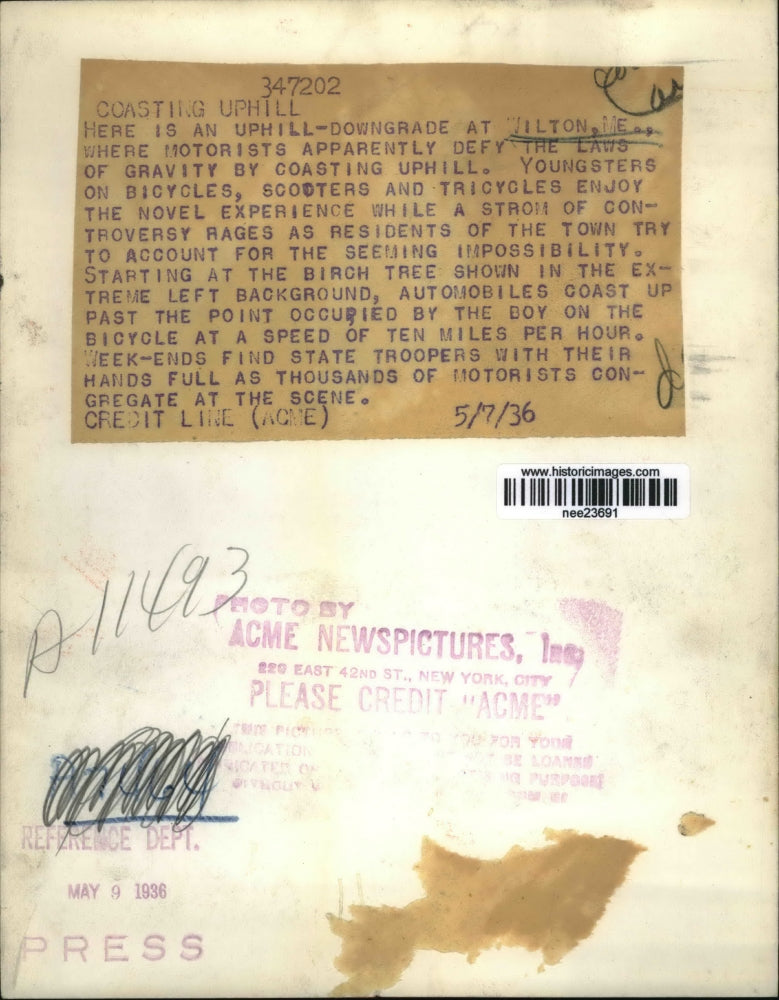 1936 Press Photo The youngsters on bicycles, scooters and tricycles