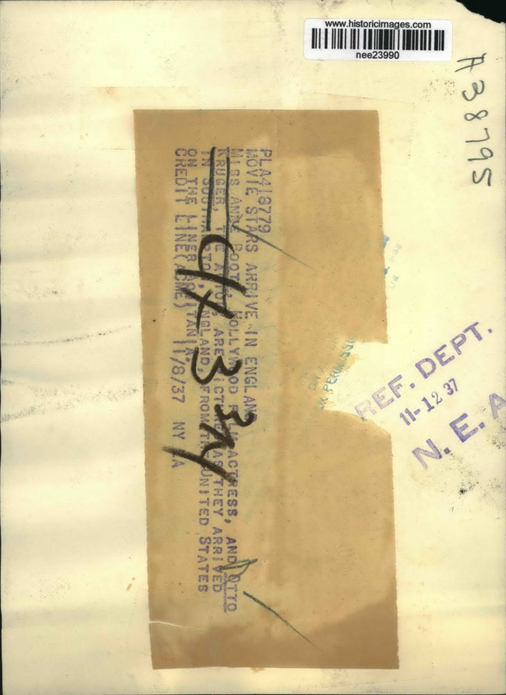 1937 Press Photo Miss Anne Boots Hollywood Film Actress With Otto Kruger