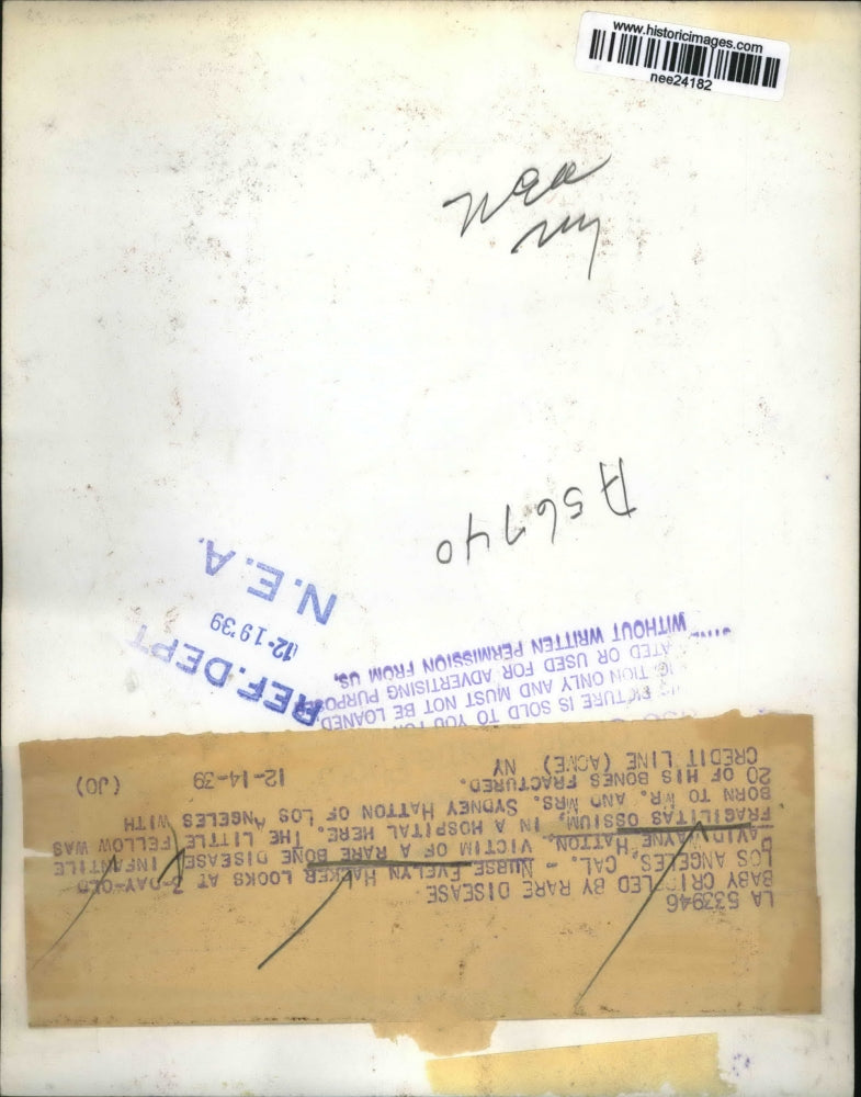 1939 Press Photo Nurse Evelyn Harker with David Wayne Hatton