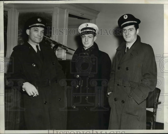 1938 Press Photo Fred A. Jones, Steward Edward Lemieux & James J. Garrigan