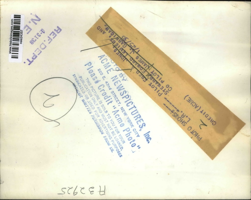 1938 Press Photo Fred A. Jones, Steward Edward Lemieux & James J. Garrigan