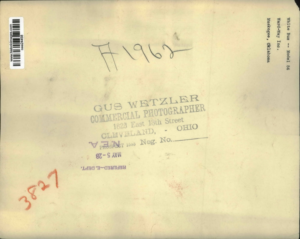 1928 Press Photo The White Bus Model 54 Ward Way Inc. - nee24458