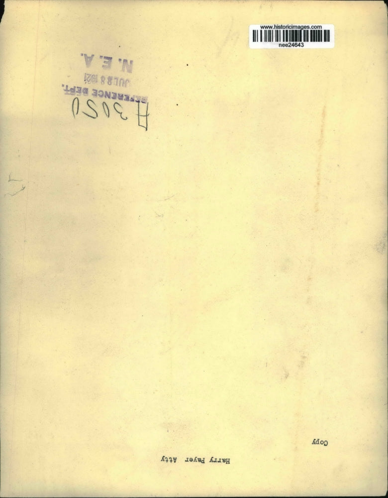 1921 Press Photo Harry Payer, Attorney - nee24643