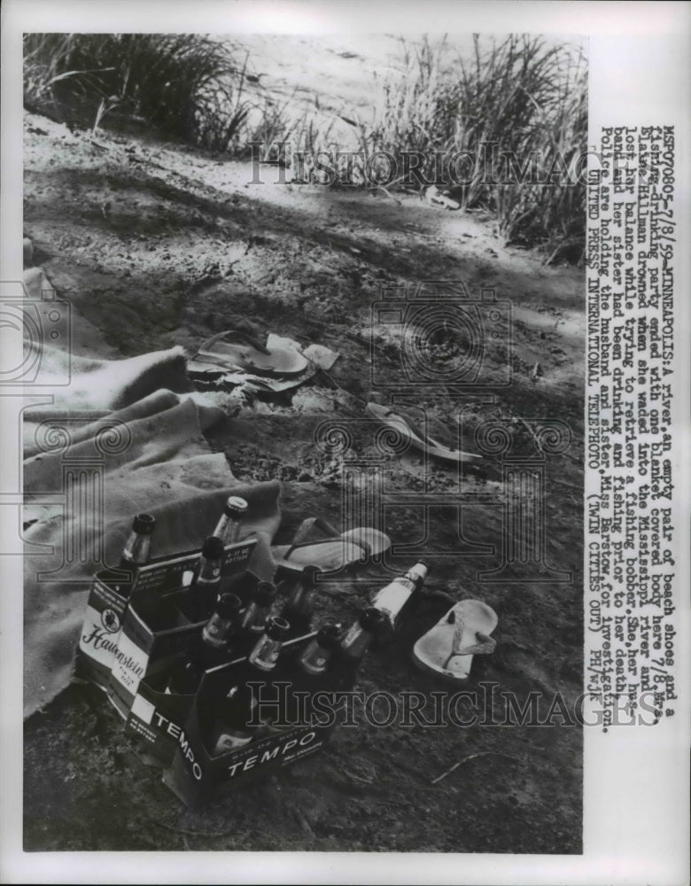 Load image into Gallery viewer, 1959 Press Photo Elaine Hillman drowned - nee24865
