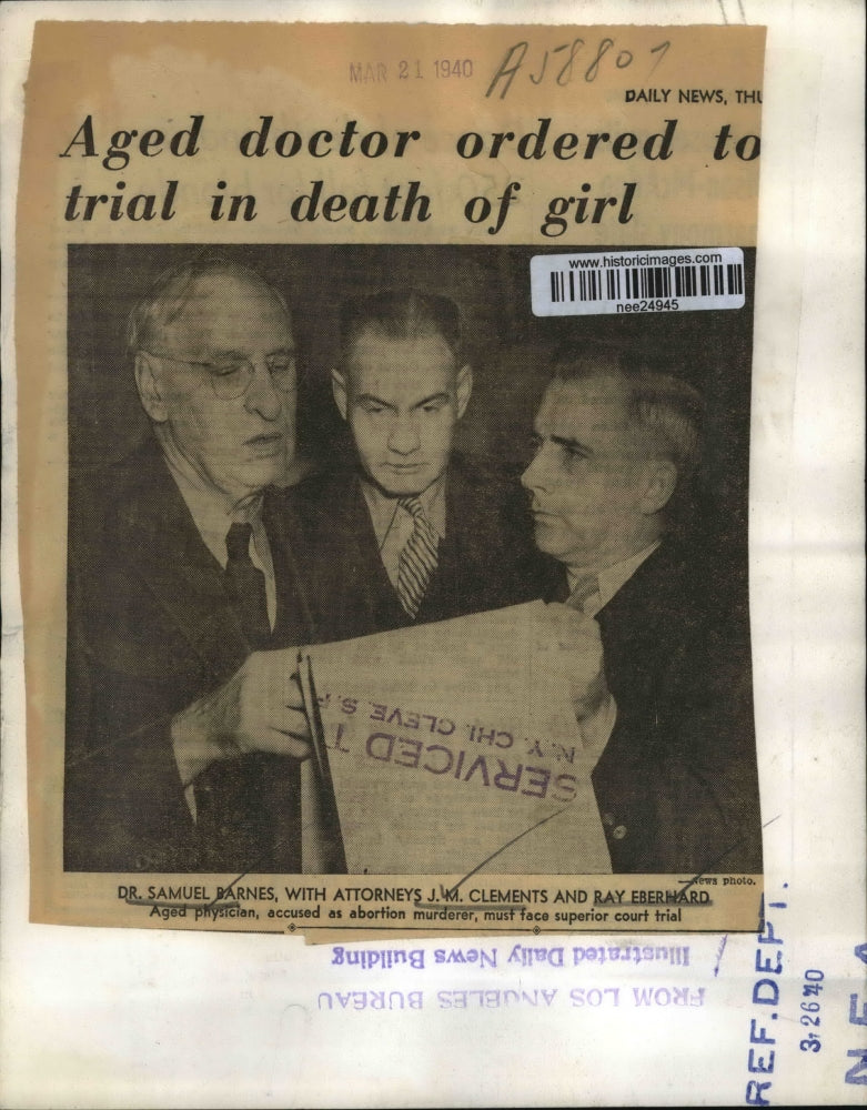 1940 Press Photo Dr. Samuel Barnes, J.M. Clements and Ray Eberhard - nee24945