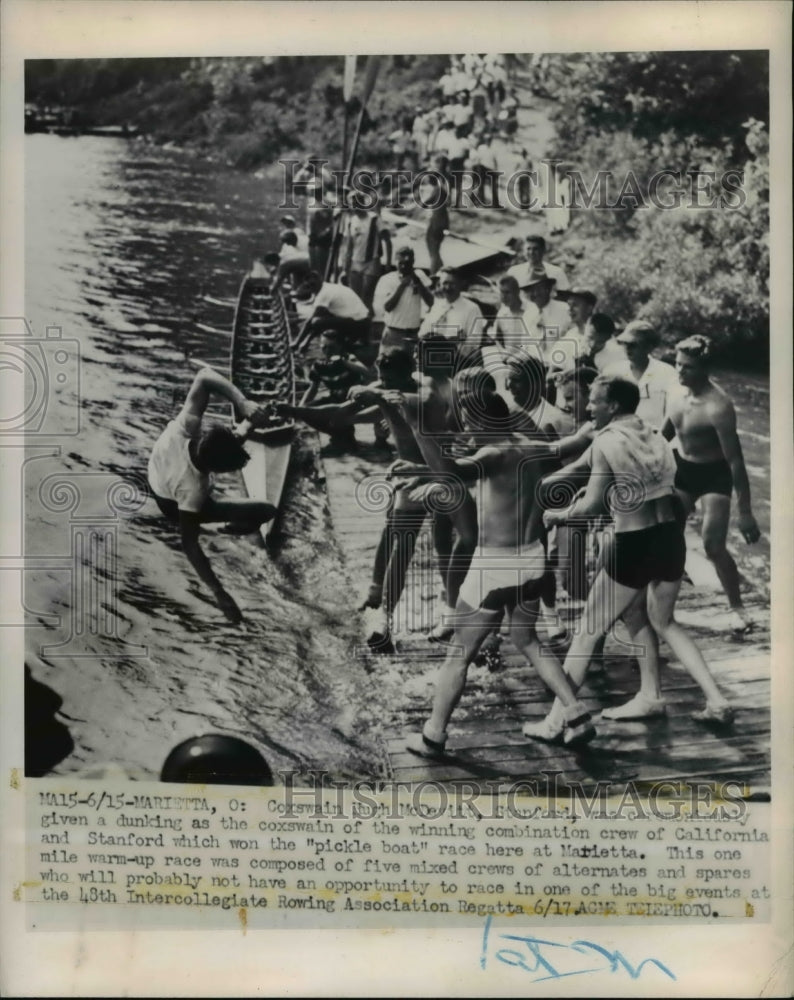 1951 Press Photo Coxwain Hugh McDewitt won the pickle boat race