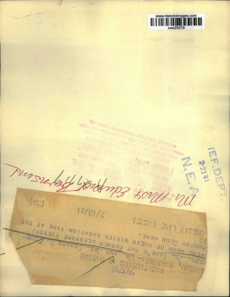 1941 Press Photo Mr. and Mrs. Edward Townsend Jr. in Bahamas - nee25079