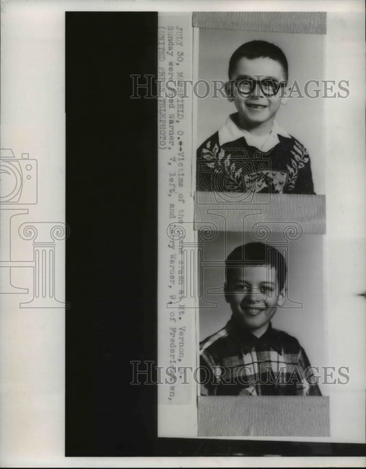 1956 Press Photo Fred & Larry Werner Victims of Plane Crash - nee25269