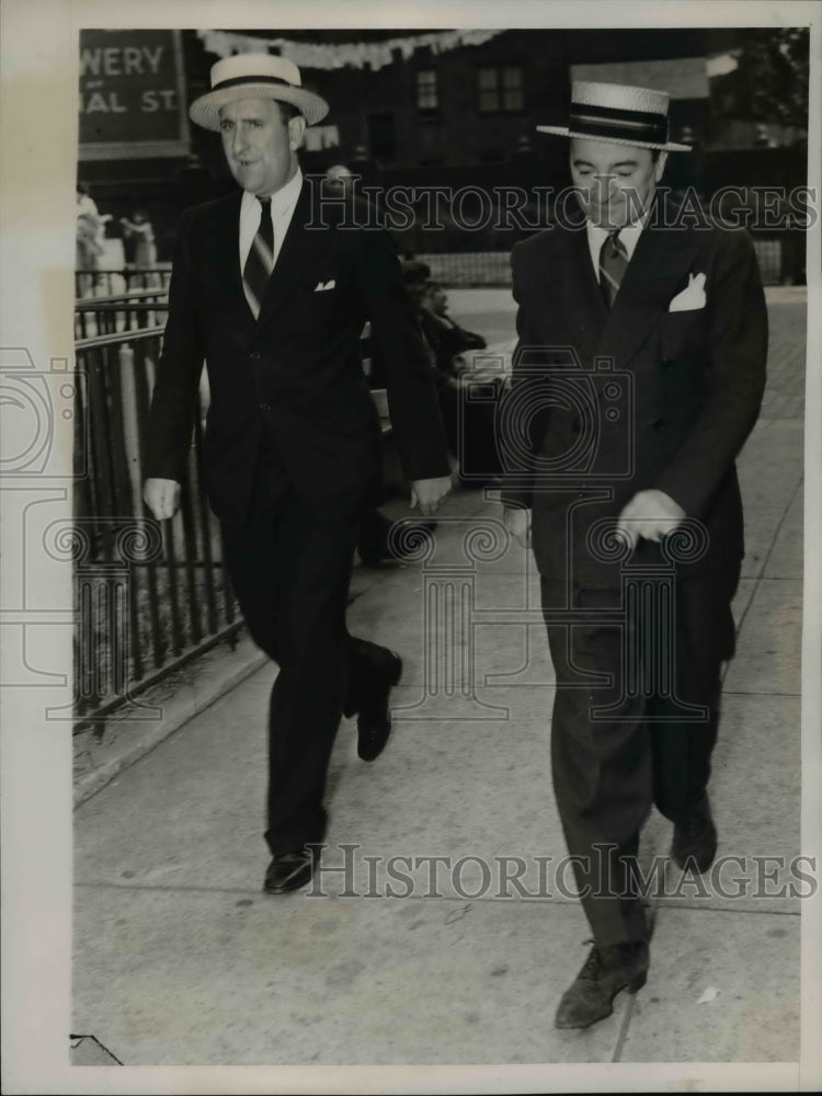1938 Press Photo John Pucher leaving court after trial