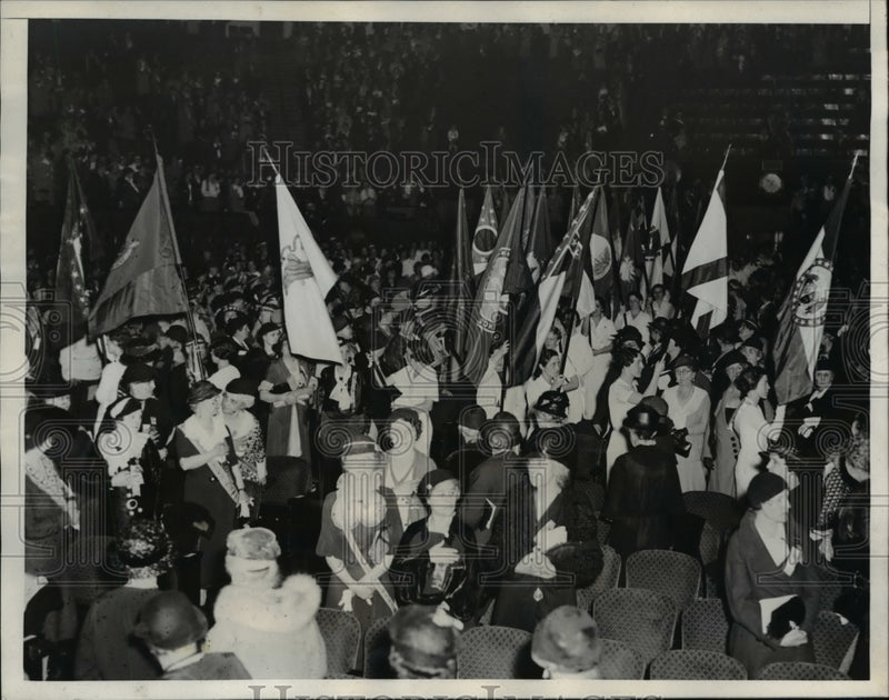Load image into Gallery viewer, 1934 Press Photo Daughters of American Revolution Banner Parade, Washington DC
