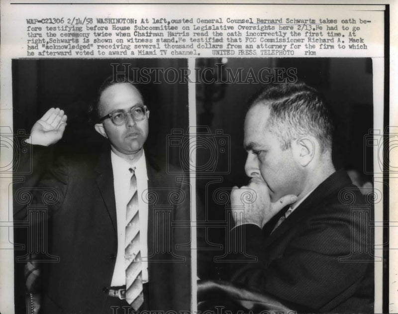Load image into Gallery viewer, 1958 Press Photo The ousted General Counsel Bernard Schwartz - nee26053
