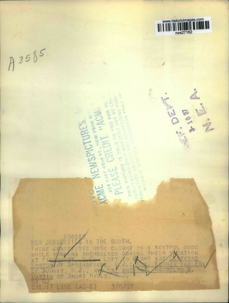 1937 Press Photo Clifford Norton, Mrs Esther Tasler & Mr & Mrs Martin Vacationin