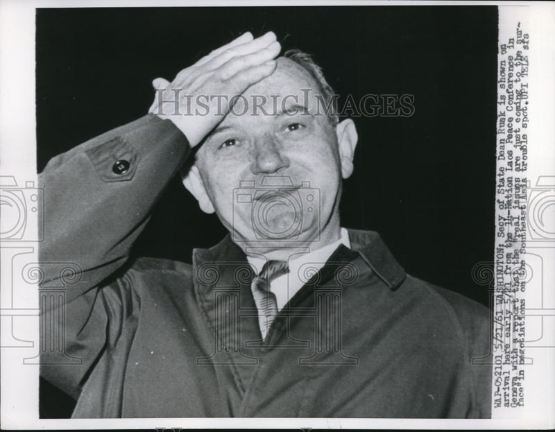 Load image into Gallery viewer, 1961 Press Photo Secy State Dean Rusk from Lace Peace Conference - nee27376

