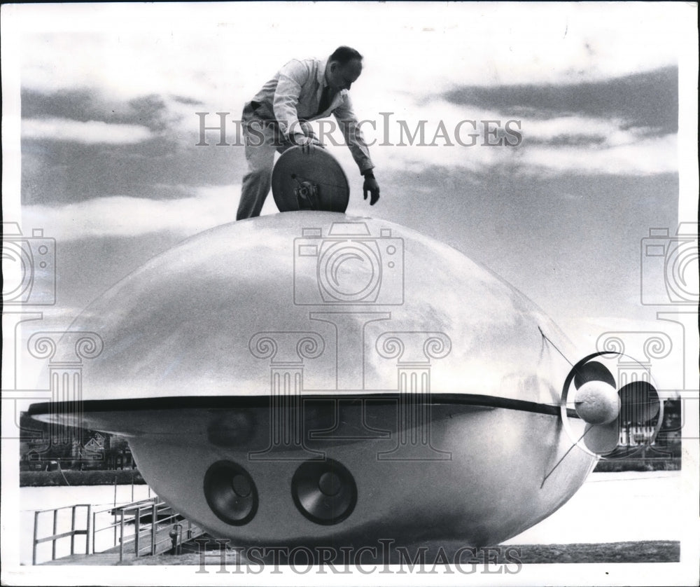 1965 Press Photo Mock up of Deep Sea Searcher - nee27504