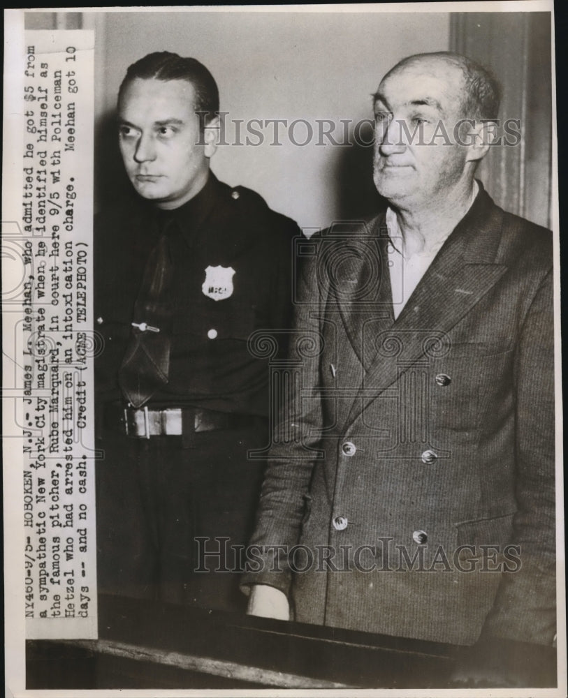 1947 Press Photo James Meehan, identified himself as the famous pitcher