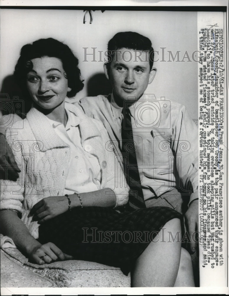 1961 Press Photo H. Frank Jones and Elizabeth Crosby - nee28066