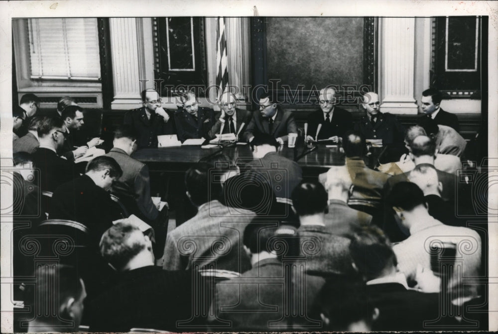 1956 Press Photo Maj. Gen. leonard Heaton, Dr. Byron E. Pollock and Dr.Paul Dudl