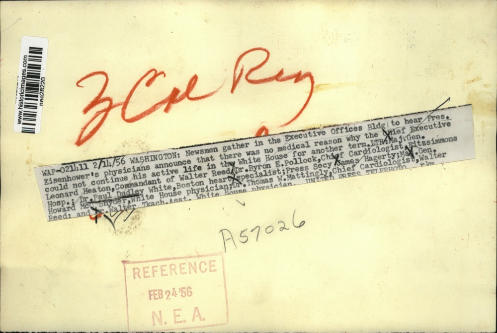 1956 Press Photo Maj. Gen. leonard Heaton, Dr. Byron E. Pollock and Dr.Paul Dudl