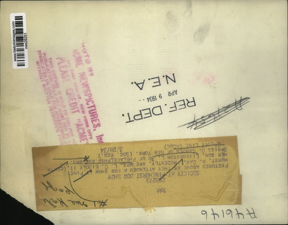 1934 Press Photo Mrs. Biddle II and her son Livingston with Mrs. Sprigg