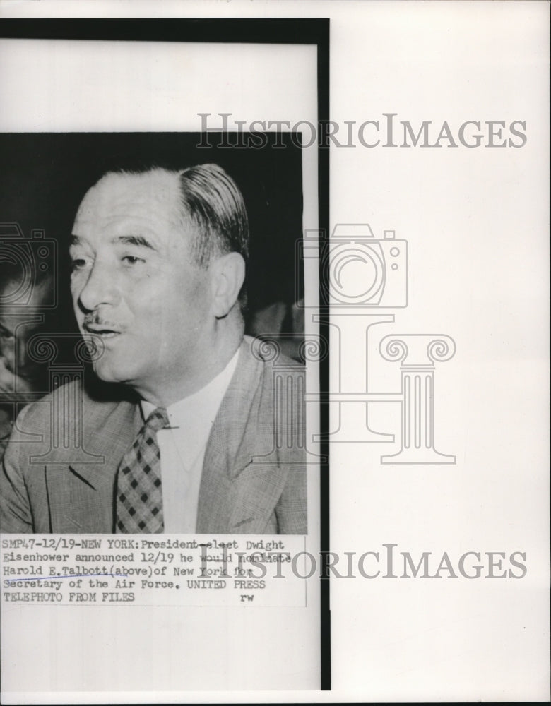 1952 Press Photo Harold Talbott, secretary of the Air Force - nee28369