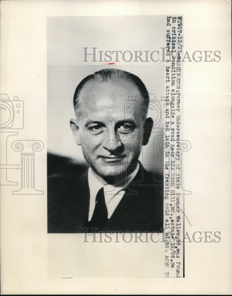 Load image into Gallery viewer, 1949 Press Photo Sumner Welles found in critical condition alongside road
