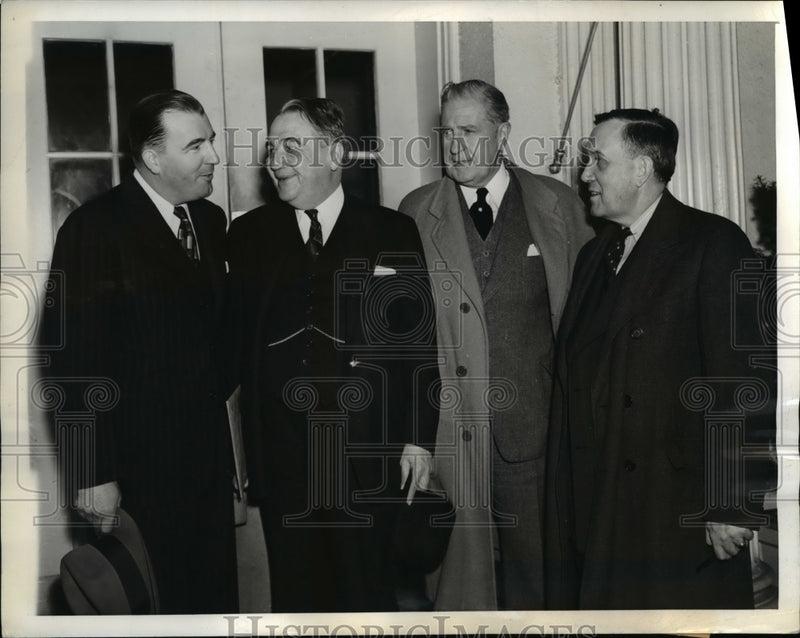 Load image into Gallery viewer, 1941 Press Photo Rep Jennigs Randolph, Sen Overton, Commissioner Young
