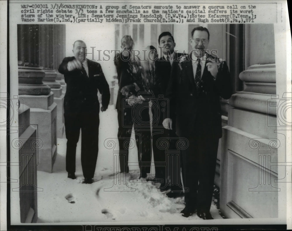 1960 Press Photo Group of Senators Randolph, Kefauver, Hartke, Church & Scott