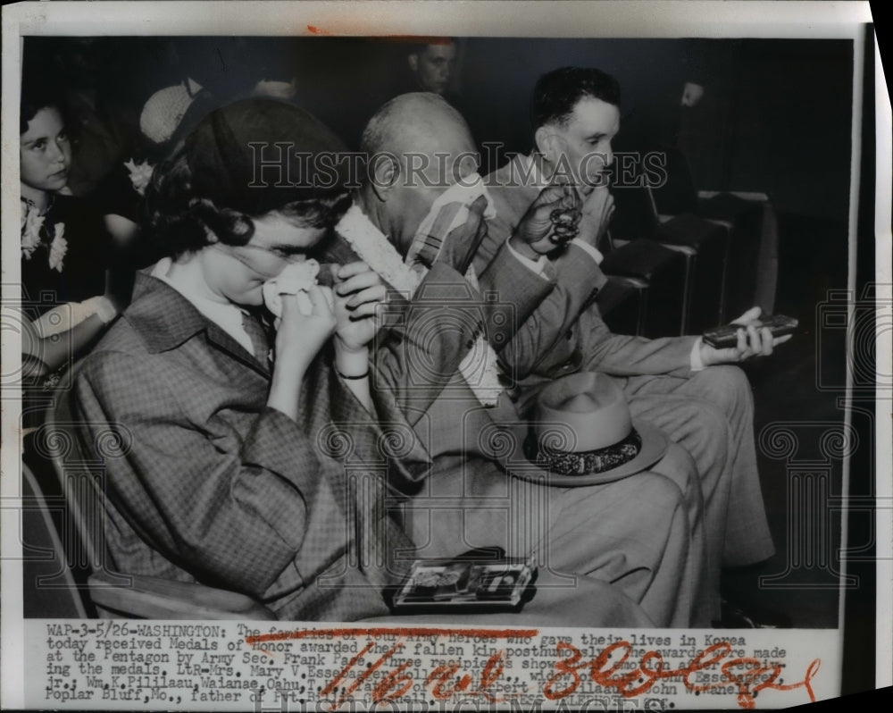 1952 Press Photo Families of Four Amry Heroes who Gave Their Lives in Korea