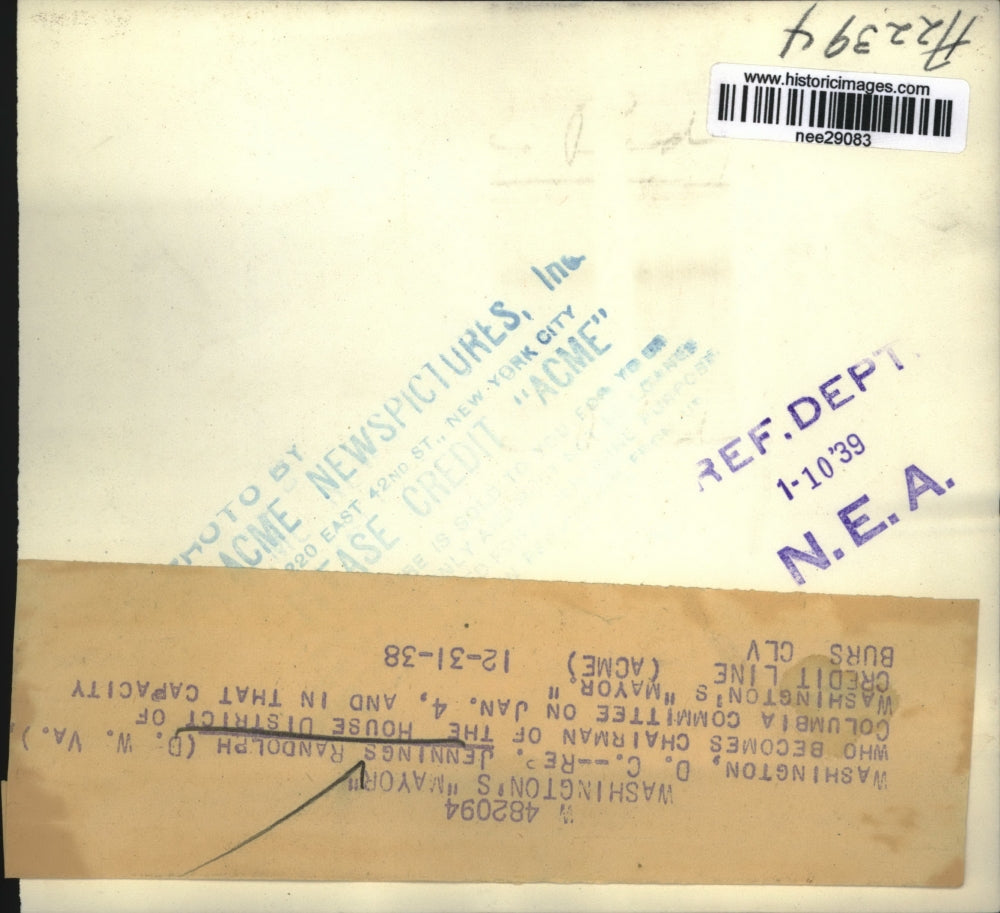 1939 Press Photo Washington, DC Jennings Randolph becomes Chairman of the house