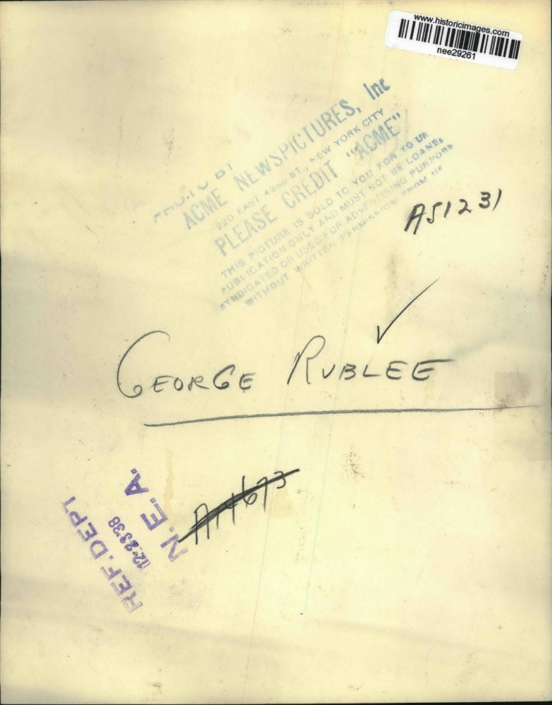 1938 Press Photo George Rublee - nee29261