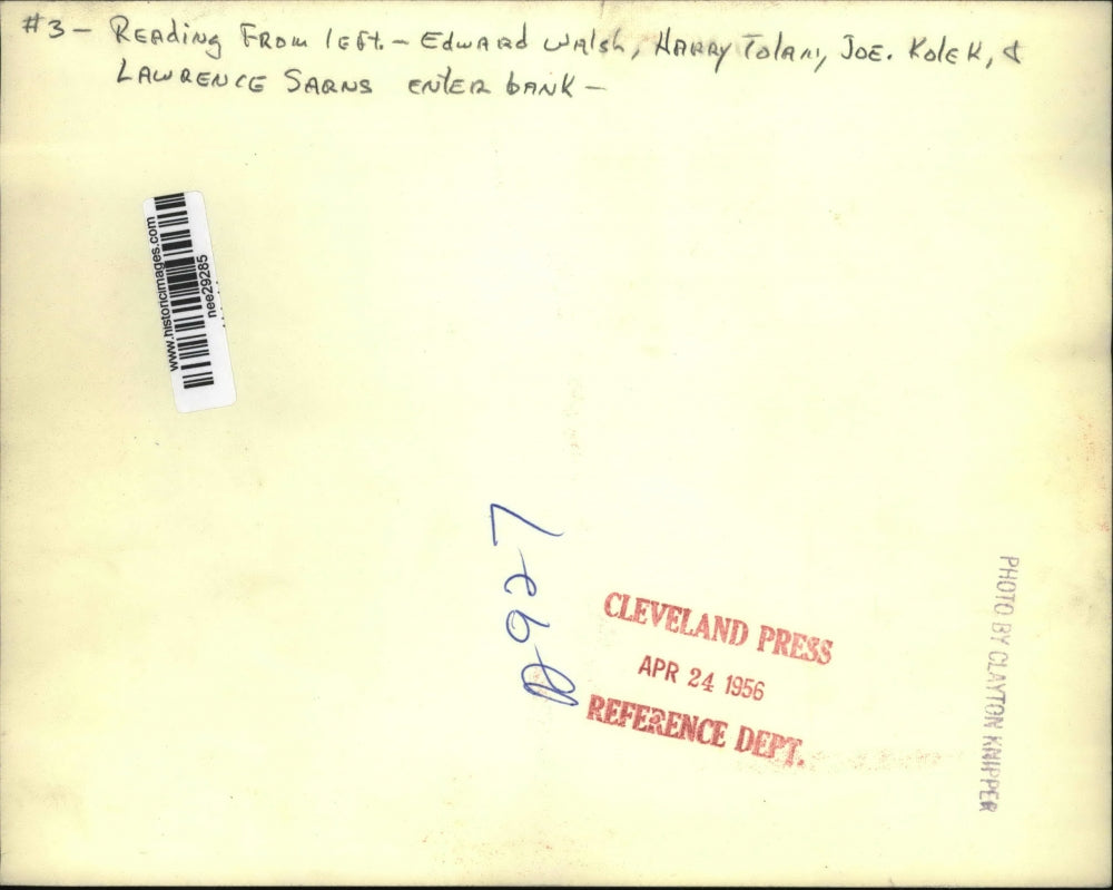 1956 Press Photo Edward Walsh, Harry Tolaw, joe Kolek and Lawrence Sarns