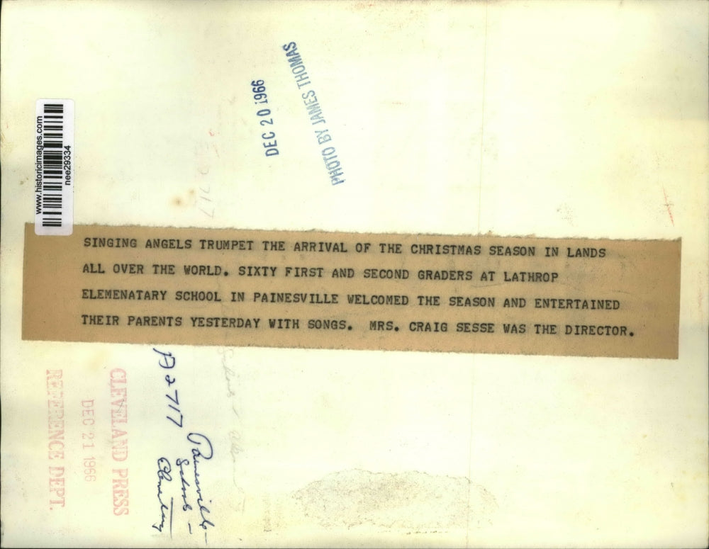 1966 Press Photo Singing angels of the Latrop Elementary School in Painesville