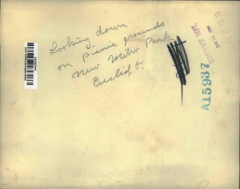 1936 Press Photo The Picnic grounds at the new Metro park in Euclid Ohio