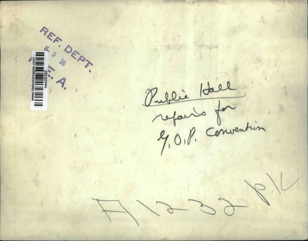 1936 Press Photo Public Hall repairs