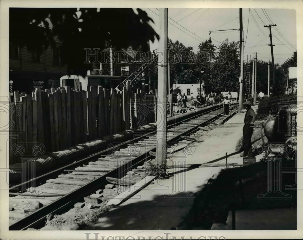1941 Press Photo Denison Storm Sewer Job - nee29366
