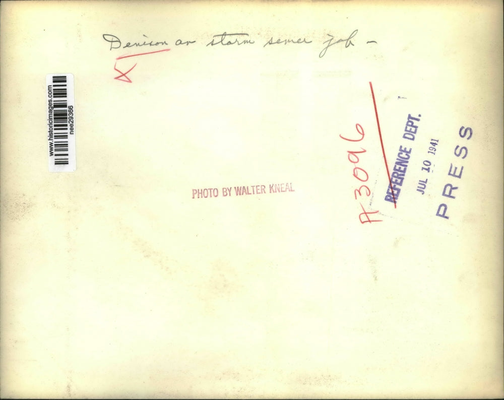 1941 Press Photo Denison Storm Sewer Job - nee29366