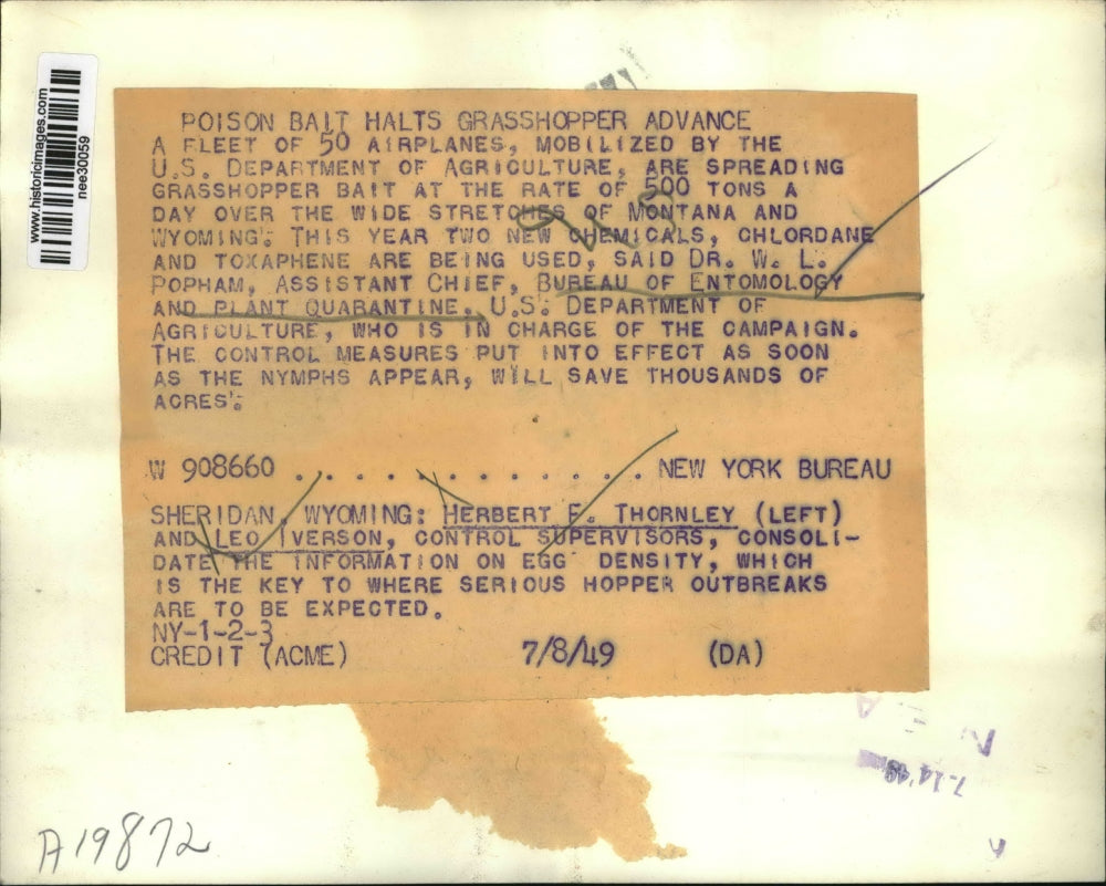 1949 Press Photo Herbert F. Thornley, Leo Iverson at U.S. Agriculture Department