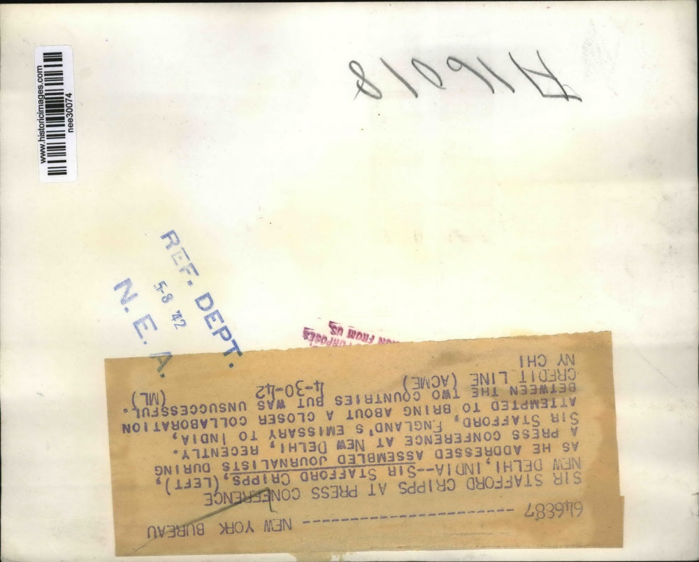 1942 Press Photo Sir Stafford Cripps as he addresses Assembled Journalists