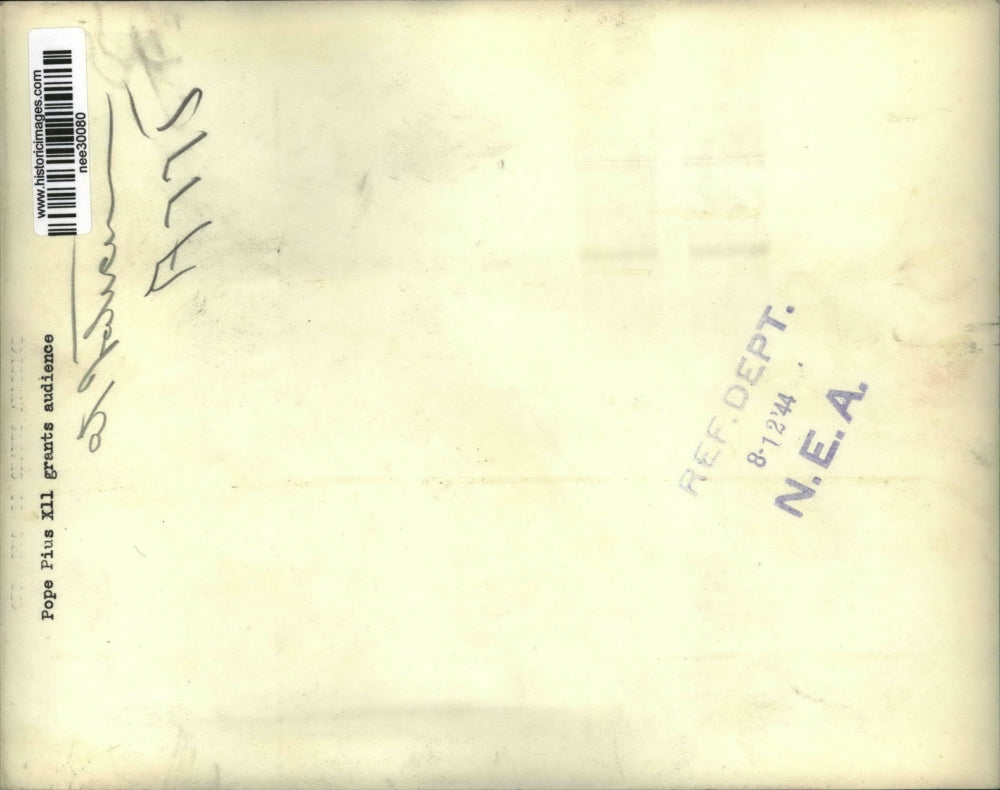 1944 Press Photo Pope Pius XII Grants Audience at Vatican - nee30080