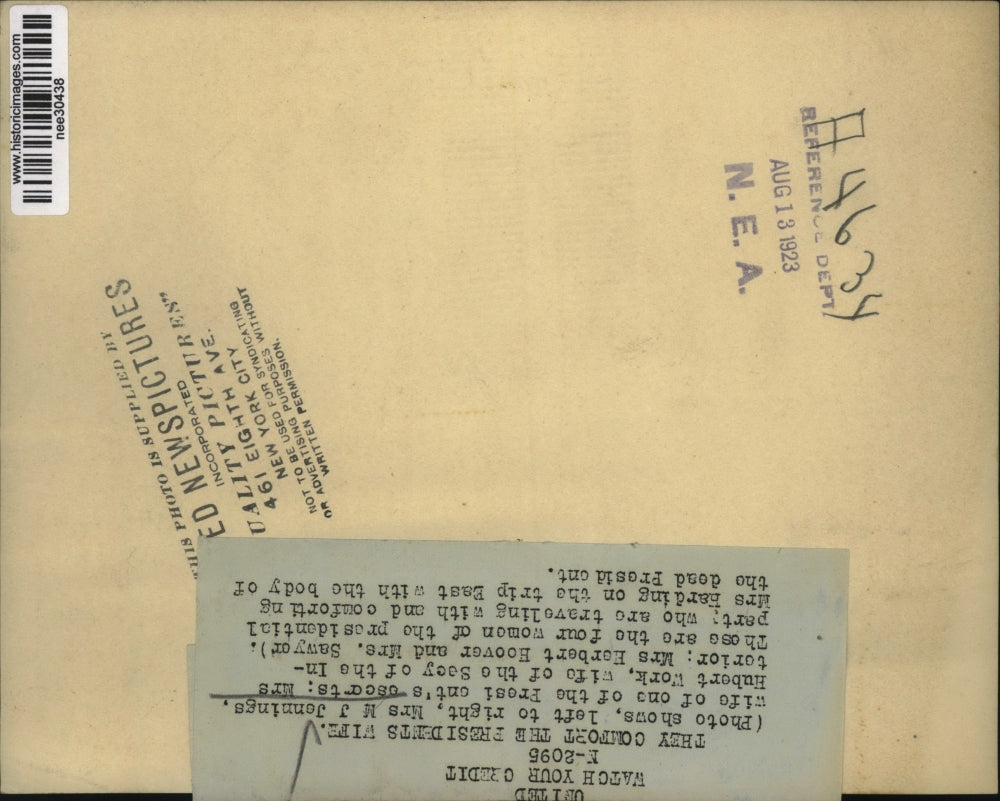 1923 Press Photo Mrs. M.J. Jennings, Mrs. Hubert Work and Mrs, Herbet Hoover