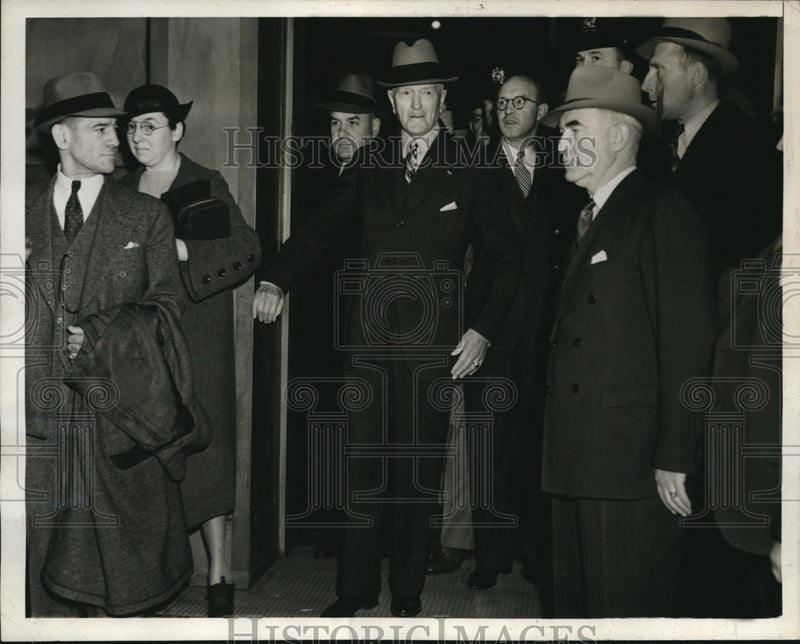 Load image into Gallery viewer, 1938 Press Photo Gen. John J Pershing arrives in New York after Train Trip
