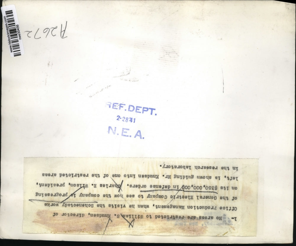 1941 Press Photo William Knudsen Director of Management General Electric Company