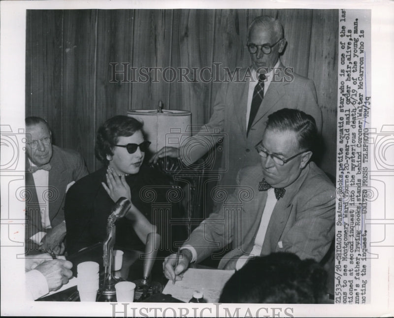 Load image into Gallery viewer, 1954 Press Photo Suzanne Rooks, aquatic star, last person to see Thorne alive
