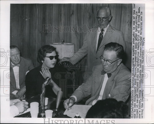 1954 Press Photo Suzanne Rooks, aquatic star, last person to see Thorne alive