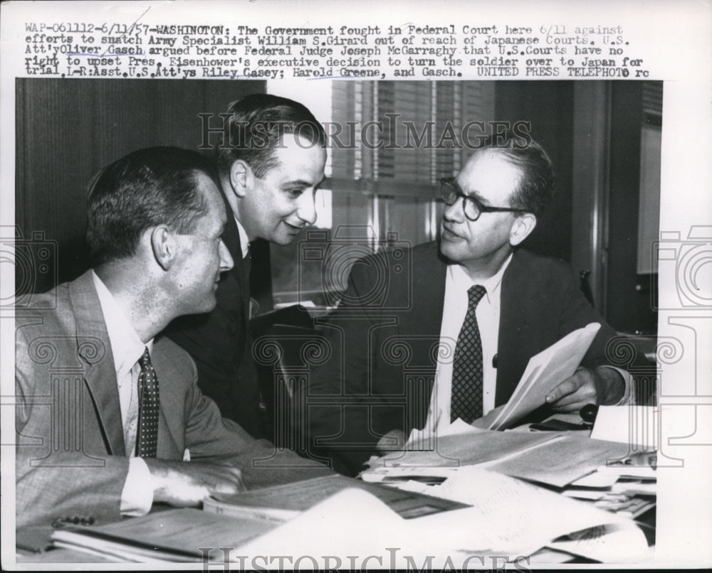 1957 Press Photo Washington US courts arguing ovr Army specialist William Girard