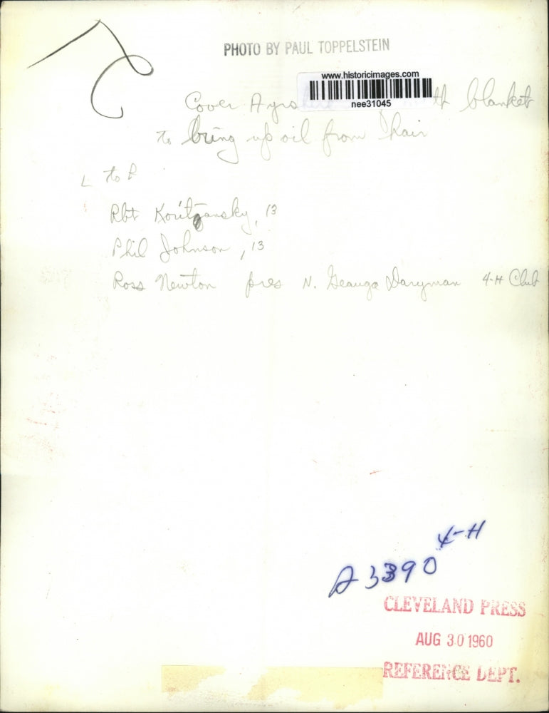 1960 Press Photo Phil Johnson, Robert Koritzansky and Ross Newton